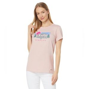 Life is Good Pink Graphic Simplify Pink T-Shirt Tee Size M
